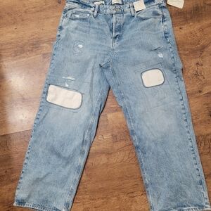 Universal Thread Women's Light Blue Patched Jeans